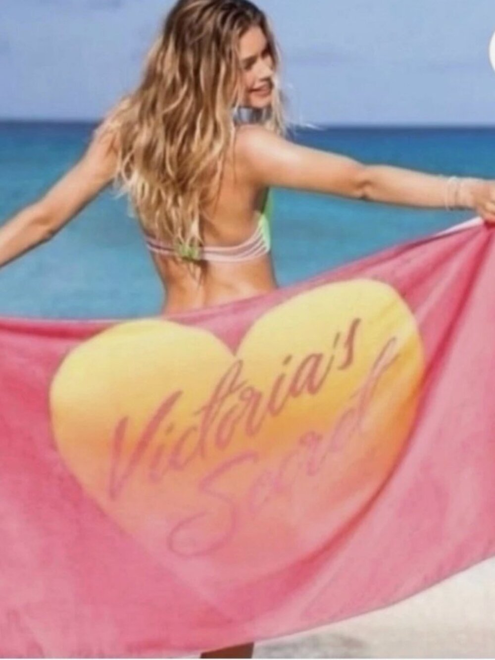 Victoria's Secret heart beach towel